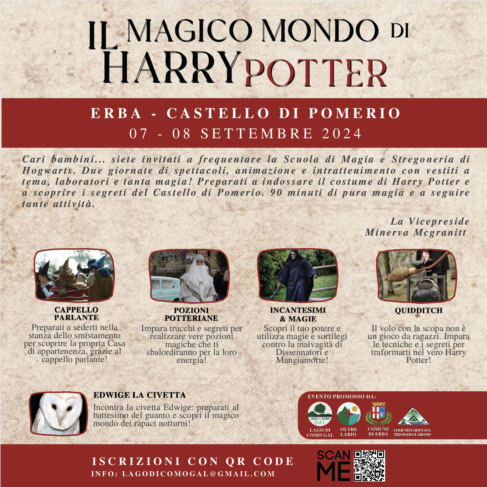 Il Magico Mondo di Harry Potter arriva al Castello di Pomerio di Erba